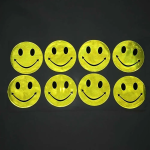Reflective Stickers - Fluorescent Yellow Reflective PVC Smile Stickers